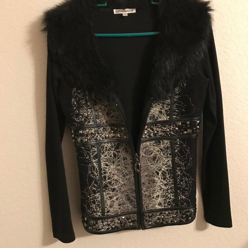 Rosati Black and Silver zip up Sweater